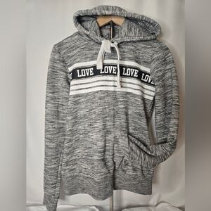 Reflex Love Hoodie Sz Small Gray Soft Pullover Fleece